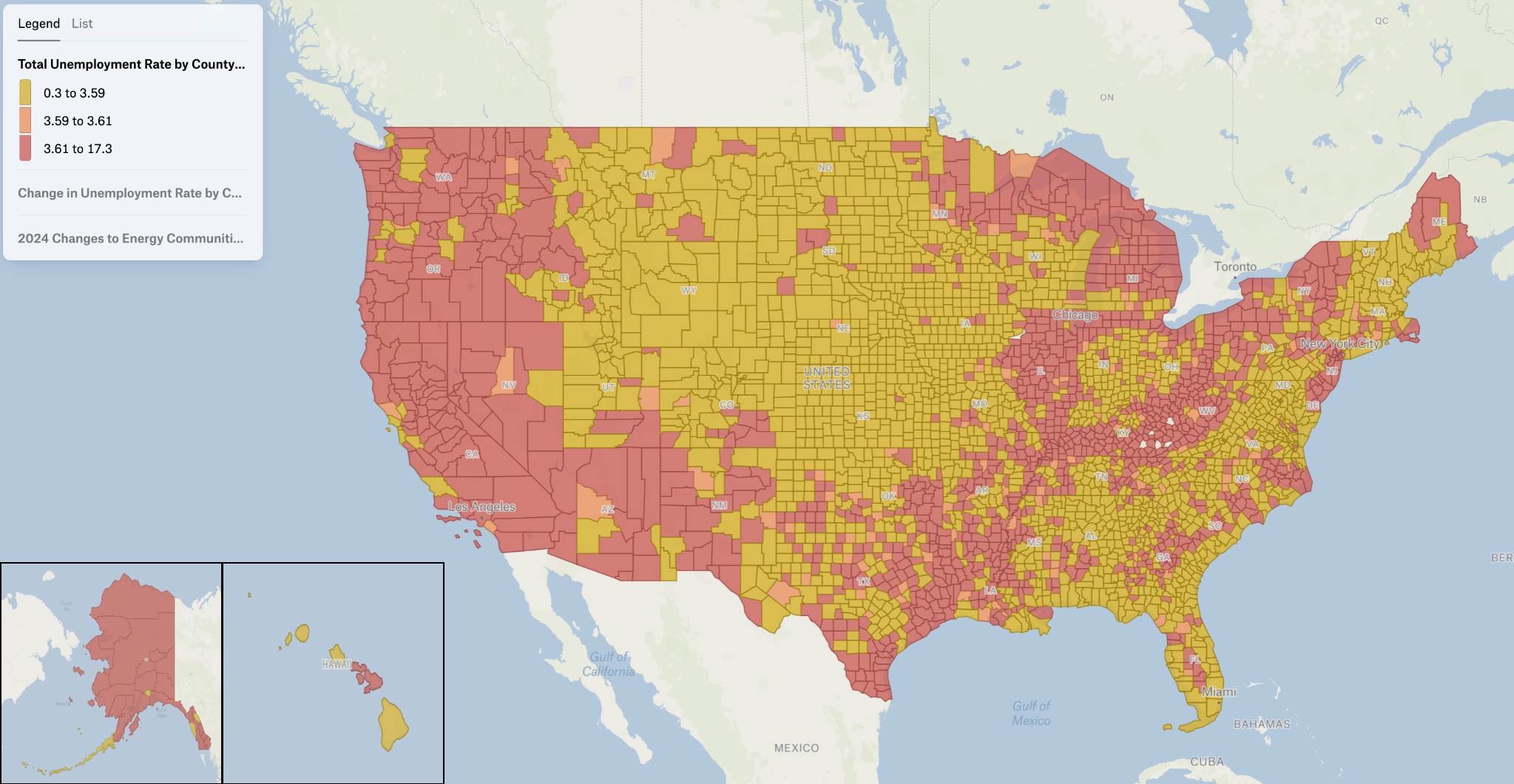 total 2023 unemployment by county